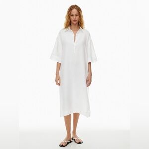 Aritzia Little Moon Oversized Monaco Linen Dress White Minimalist Summer Chic